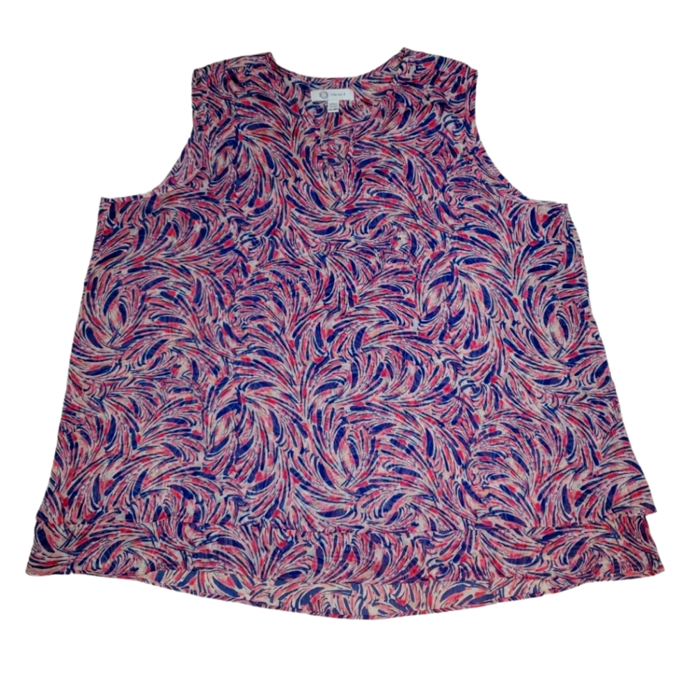 NWOT Cristina B Lightweight Double Layer Hi-Low Hem Sleeveless Tunic Top XXL